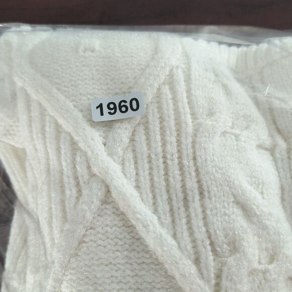 Pretty Guide Soft Cable Knit Sweater Women's Size L Cream Turtleneck Long Sleeve - Picture 12 of 12